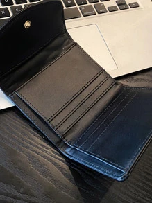 1pc Portable Pu Leather Clutch Short Wallet With Snap Closure Portable Cash White-Collar Workers For Female College Work Business Commute Office For Anniversary For Couple For Birthday Gift On Valentine Day Gift Gift For Women Wallet Purse Wallet Small Wallet