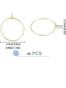 100pcs Beaded Loop Earring Set With Cup Charms, Rings And Earring Hooks For Jewelry Making - Gold - View 2