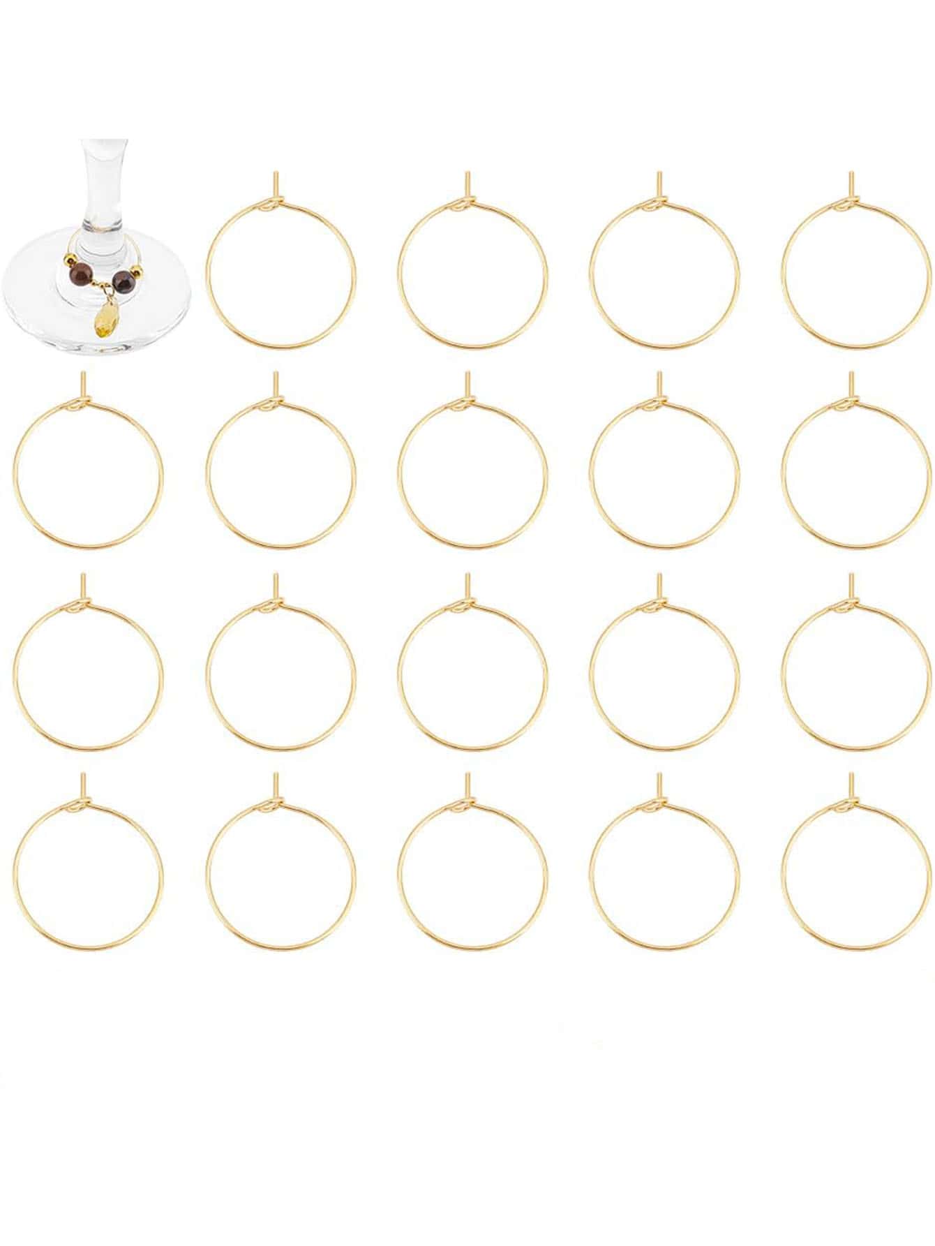 100pcs Beaded Loop Earring Set With Cup Charms, Rings And Earring Hooks For Jewelry Making - Gold - View 1