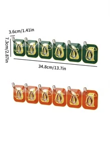 1pc No Drilling Needed 6-hook Rotating Corner Hanging Hook - Orange - View 6