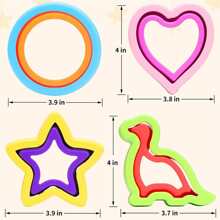 4 Pcs Sandwich Cutter and Sealer Set Decruster Sandwich Maker Lunchbox Bento Box DIY Cookie Cutters Uncrustables Pancake Maker(Multiple colors) - Multiple Colors - View 5