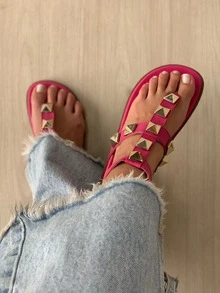 Women Flat Sandals - Màu Hồng Tươi - Xem 1