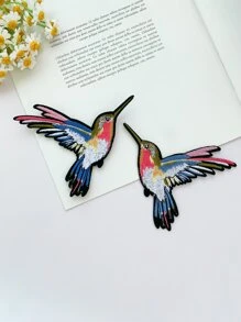 4 piezas parches de tela de bordado de pájaros, parches de hierro con diseños de animales de dibujos animados, emblemas bordados de bricolaje - Multicolor - Ver 12