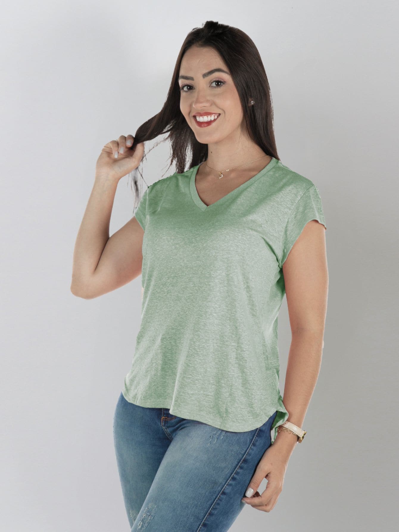 Women T-Shirts - 青檸色 - 查看 1