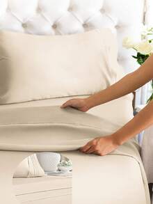 Queen/king Bedding Set - Breathable And Cooling - Hotel Luxury Bed Sheets - Ultra Soft - Deep Pocket - Easy Fit - 4 Piece Set - Wrinkle Free - Comfortable - White - 4 Piece Set - Khaki - View 2