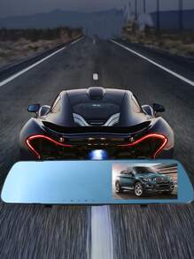 Dvr Para Auto De Pantalla Azul De 3.2 Pulgadas/3.5 Pulgadas, Grabador De Espejo Retrovisor Para Auto Con Visión Nocturna Full Hd, Detección De Movimiento Del Dvr Para Auto, Grabadora De Cámara De Video De Monitor De Estacionamiento - Azul - Ver 3