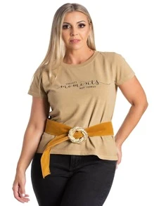 Women T-Shirts - Màu nâu  Mocha - Xem 1