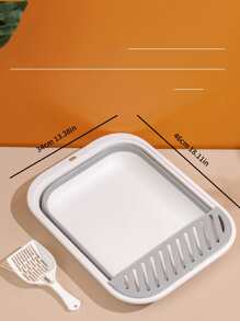 1 pieza plegable al azar Caja con Pala de arena para gatos - Multicolor - Ver 6