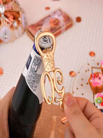 50 regalo de cumpleaños Suministros para la fiesta rosa dorado tema número 50 Abrebotellas para fiesta