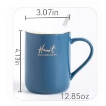 Blue Style B Mug With Lid And Spoon - Blue - View 3