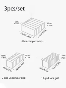 Organizadores de Cajones - Gris Claro - Ver 3