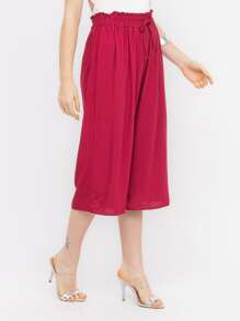 Women Pants - 酒紅色 - 查看 4