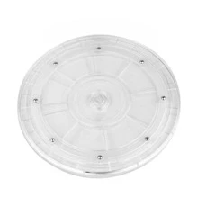 360 độ Xoay Trong suốt Lưu trữ Cái mâm 8 Inch Rộng , Thích hợp Đối với TV , Máy tính , Máy tính xách tay , Phòng bếp Tủ , Giá đỡ gia vị , Sân thượng Bàn , Tổ chức đồ trang sức - trắng - Xem 8