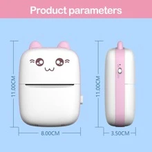 1pc Mini Plastic Thermal Fax Paper Printer, Cute Portable Printer For Students - Apricot - View 5