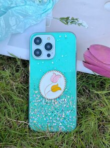 Flower Pattern Phone Case - Green - View 5