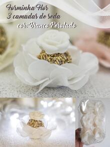 40 Forminhas Para Doces Finos Em Papel Seda PEROLADO 20g gramatura 3 camadas caixeta doces forminha doce fino - Branco - Visão 1