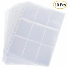 10Pcs Double Sided 180 Grid Mouth Protector Sleeves Pockets Gaming Trading Card Storage Album Pages Card Collector Coin Holders Wallets Sleeves