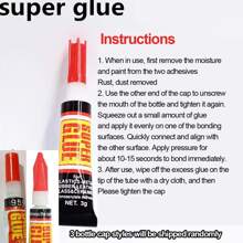 1入組s/5入組/10入組 502膠水辦公粘合劑快乾膠水鞋膠金屬塑料皮革萬能膠水 - 彩色 - 查看 7