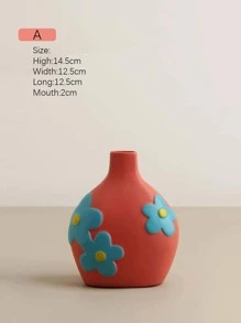 1pc Flower Pattern Vase - 彩色 - 查看 8