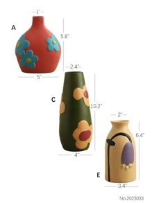 1pc Flower Pattern Vase - 彩色 - 查看 11