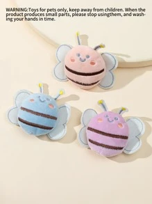 1pc Cartoon Bee Design Random Pet Plush Toy - Multicolor - View 4