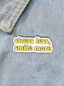 1個個性化字母胸針徽章裝飾衣物手袋配件肩袋手提包手拿包派對假日禮物生日情人節時尚潮流適合於少女女士大學生老師禮物禮品配件裝飾好笑禮品包別針 - 黃色 - 查看 7