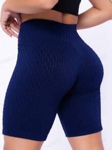 Plus Size Shorts - Teal Blue - View 2