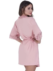 Biografia da Moda Plus Size Nightgowns & Sleepshirts - Màu Hồng baby - Xem 8