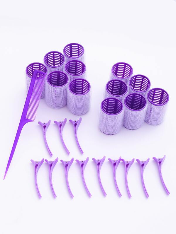 25pcs SelfAdhesive Hair Curling Roller & Clip Set With 12 Hair Curlers