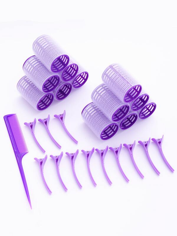 25pcs SelfAdhesive Hair Curling Roller & Clip Set With 12 Hair Curlers