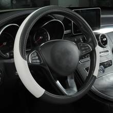 Black & White Braided Pattern Car Steering Wheel Cover - Black and White - View 1