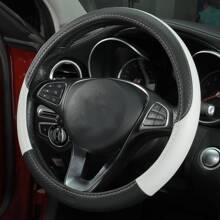 Black & White Braided Pattern Car Steering Wheel Cover - Black and White - View 3