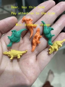 7入組迷你恐龍蛋套裝,樂趣動物橡皮擦適用於孩子們卡通文具