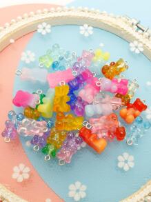 15入組彩色金屬亮絲小熊軟糖漸變適用於珠寶製作DIY耳環吊墜吊墜項鍊樹脂 - 彩色 - 查看 4