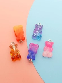 15入組彩色金屬亮絲小熊軟糖漸變適用於珠寶製作DIY耳環吊墜吊墜項鍊樹脂 - 彩色 - 查看 6