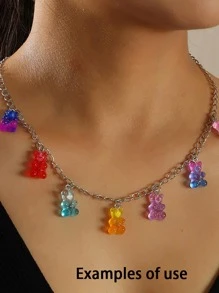 15入組彩色金屬亮絲小熊軟糖漸變適用於珠寶製作DIY耳環吊墜吊墜項鍊樹脂 - 彩色 - 查看 8