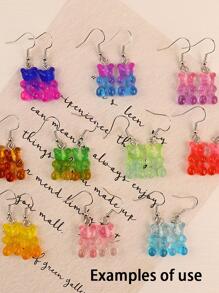 15入組彩色金屬亮絲小熊軟糖漸變適用於珠寶製作DIY耳環吊墜吊墜項鍊樹脂 - 彩色 - 查看 9