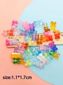 15入組彩色金屬亮絲小熊軟糖漸變適用於珠寶製作DIY耳環吊墜吊墜項鍊樹脂 - 彩色 - 查看 2