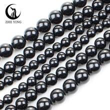 Natural Pedra De Cura Turmalina Negra Miçangas & Contas Soltas 38Cm 1 Fio