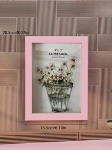 1 Pieza Marco De Fotos De Madera Rosa Minimalista Con Ranura Para Foto, Cartel O Tarjeta Postal, Decoración Del Hogar - Rosa - Ver 2