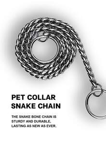 1pc Black Snake Chain Collar Necklace For Cats And Dogs - Black - View 2