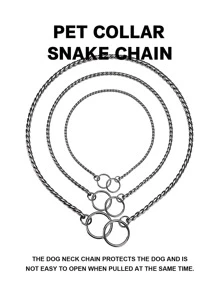 1pc Black Snake Chain Collar Necklace For Cats And Dogs - Black - View 3