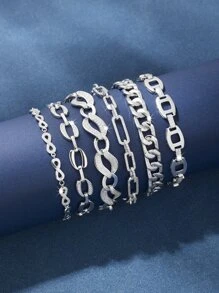 SYMFNY 1pc S925 Sterling Silver Elegant Chain Type Geometric Bracelet With Cubic Zirconia, Suitable For Daily Wear Of Women