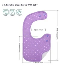 Baby Bibs Super Soft Absorbent With Adjustable Snap for Baby Boys and Girls 10 Pack - Hồng - Xem 4