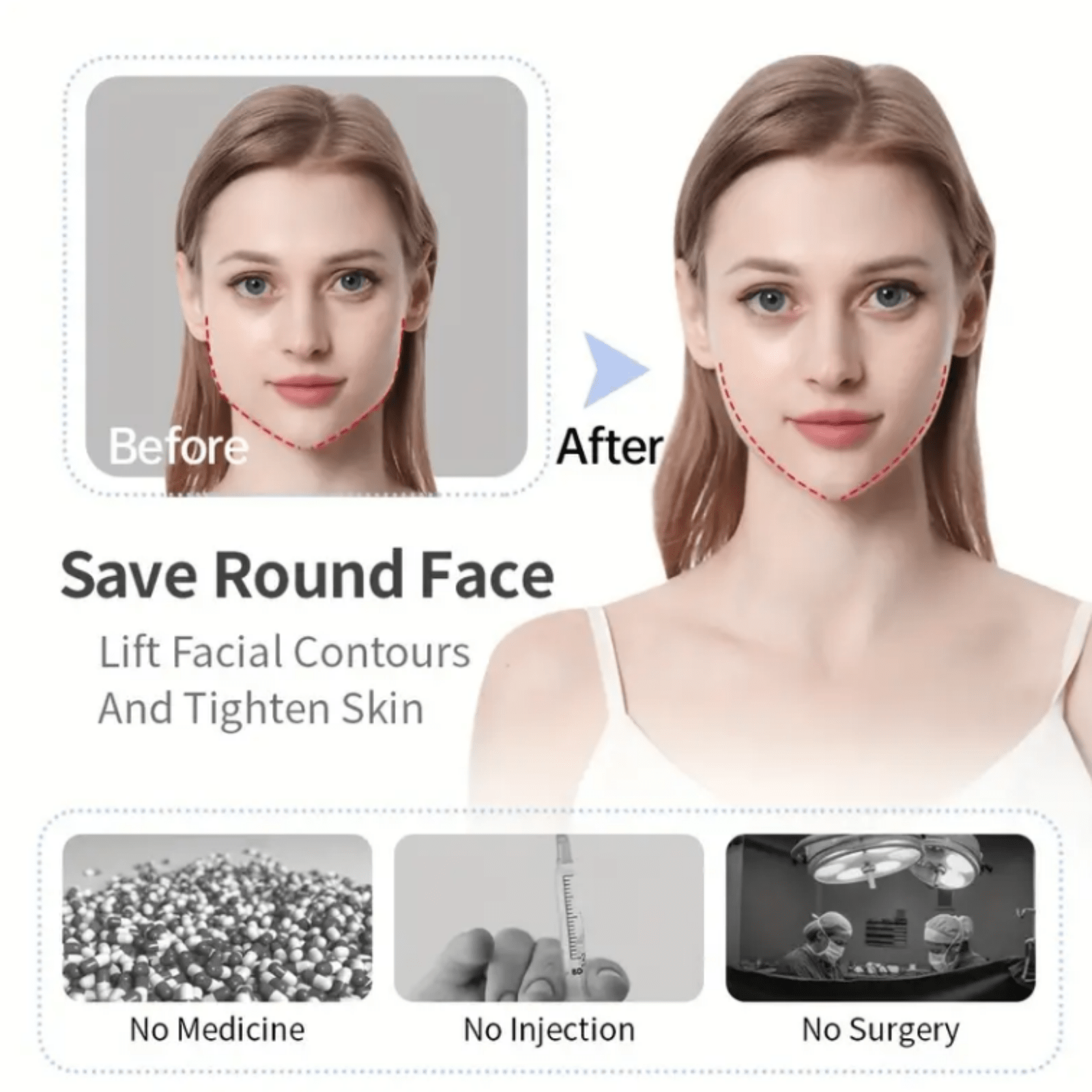 Face Lift Tape, 10 Pieces Face Tape With 4 Lifting Ropes, Face Tape