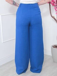 Women Pants - 寶藍色 - 查看 5