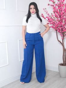 Women Pants - 寶藍色 - 查看 2