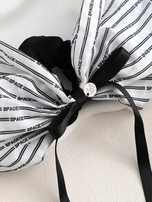 1pc Bowknot Hair Scrunchie With Streamers, Korean-Style Ponytail Holder