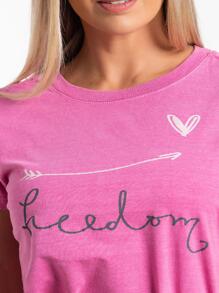 Women T-Shirts - 玫紅色 - 查看 3