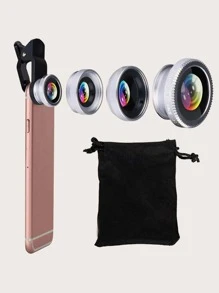 DeTODO Lente Clip de Ojo de Pez de Celular 3 en 1 - Plateado - Ver 1